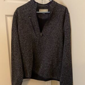 Donald Ross Quarter-Zip Sweater in Dark Gray